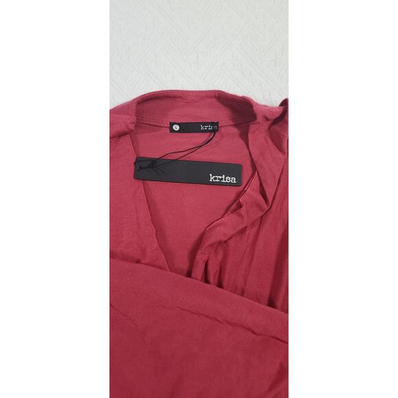Krisa Surplice women's long sleeve blouse red Size Large Office church polished - Picture 7 of 8